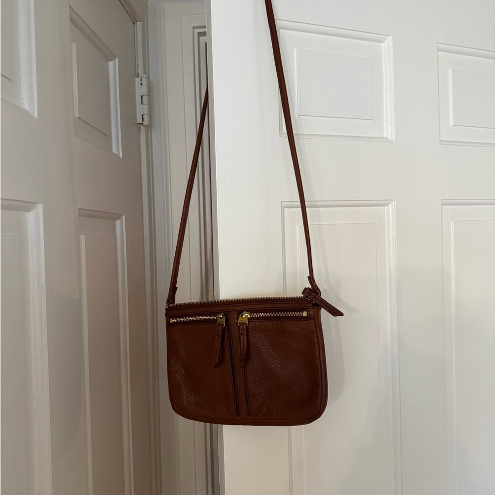 Fossil Brown Leather Crossbody Bag